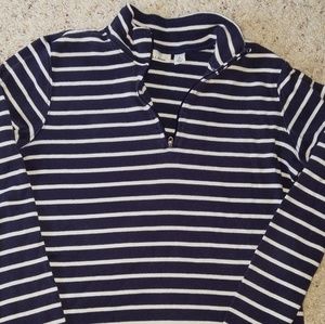 LL Bean Sailor Stripe Quarter Zip
